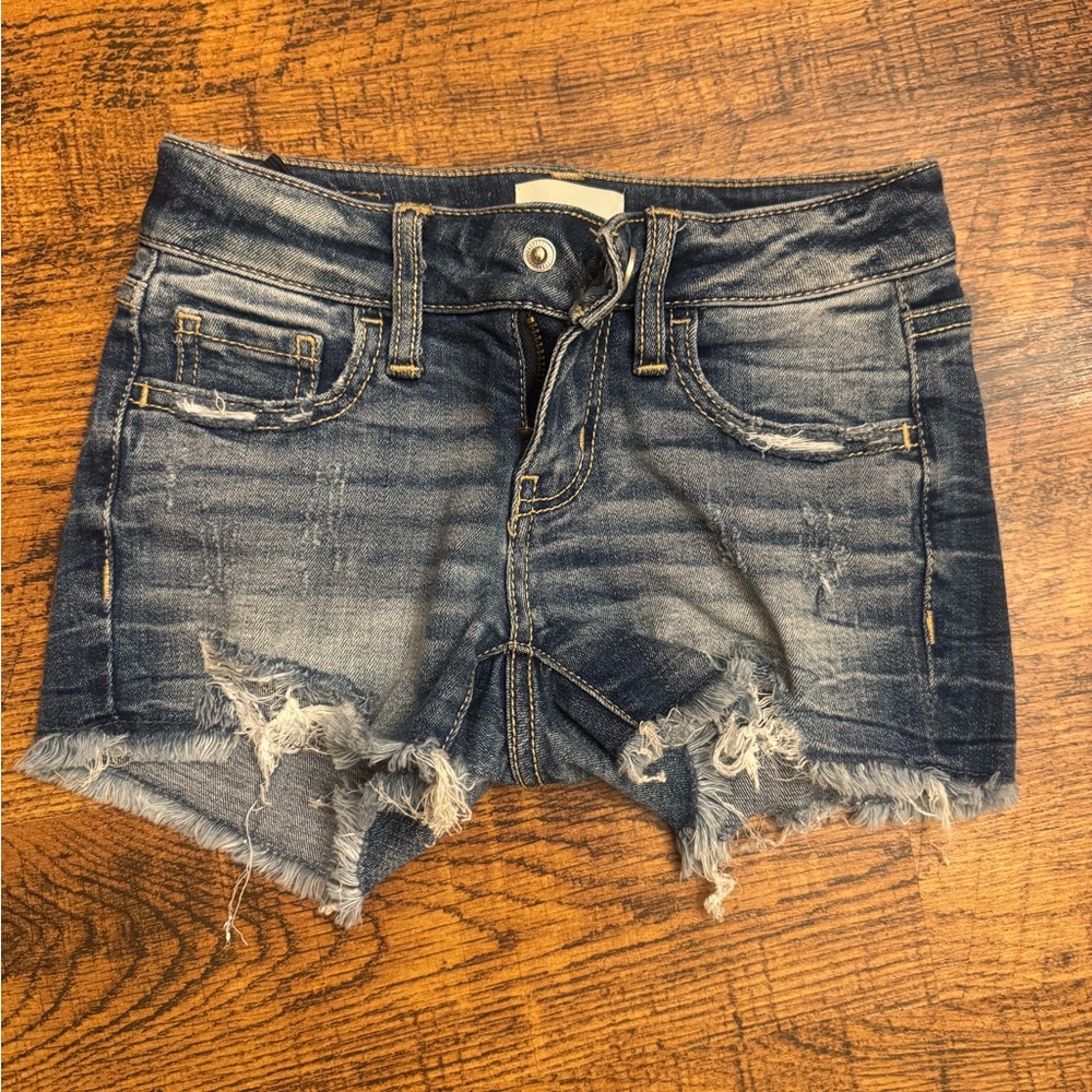 Distressed Denim Youth Girls Shorts